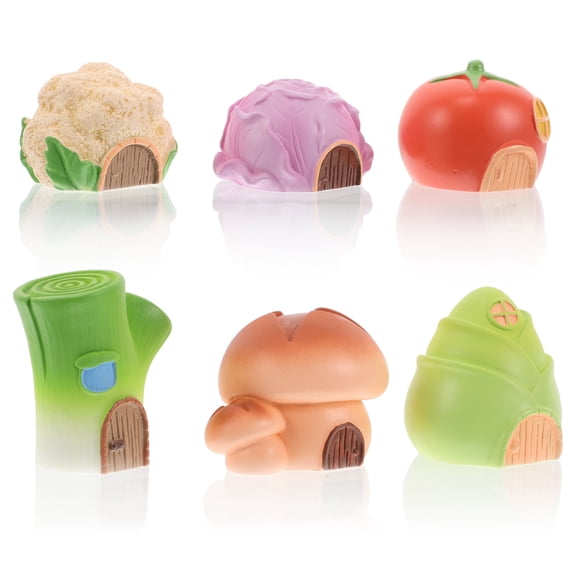 GOOHOCHY 6Pcs Resin Shape Miniature Design Aquarium Decorations For Betta Fish Tank Accessories