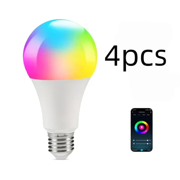 4pcs Lámpara LED inteligente ,Control Remoto de COZYLIFE Control de Voz, 2700K-6500K,WIFI & Bluetooth Bombilla Inteligente Multicolor