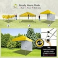 thumbnail image 6 of CROWN SHADES Canopy Tent, 8 x 8 Foot Portable Pop Up Outdoor Shelter with 1 Sidewall, Easy 1 Push Center Lock, UV Protection, and Carry Bag, Yellow, 6 of 6