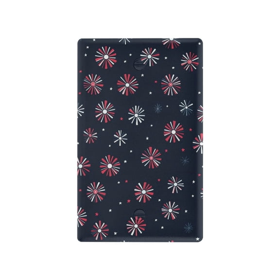 Yayeee Blank Wall Plate Cover 1-Gang 4.5"x2.7" Home Unused Decorative Outlet, Red Fireworks Pattern