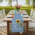 thumbnail image 4 of Table Runners 72 Inches Long Dress Scarves, Sunflowers Farmhouse Kitchen Table Runner, Coffee Tablerunners, Modern Bee You Are My Sunshine Blue 14x72 Inch, 4 of 9