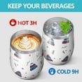 thumbnail image 4 of Christmas 12oz Stainless Steel Insulated Wine Tumbler with Lid and Straw – Double Wall Vacuum Mug for Hot & Cold Drinks, 304 Steel Interior, Sweat-Free Design, 4 of 5