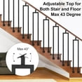 thumbnail image 4 of 4 Pack U Shape 38.6" Stair Balusters with Adjustable Top Bracket for Staircase Interior, Side Mount Industrial Iron Balusters for Stair Handrail Porch Deck Railing Outdoor Steps, 4 of 6