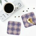 thumbnail image 5 of Fuzoiu Heart Check Plaid Print Leather Coasters Set,Drink Coasters Set of 6,for Tabletop Protection, Durable PVC Coasters,Home Décor and Housewarming Gift,Square, 5 of 7