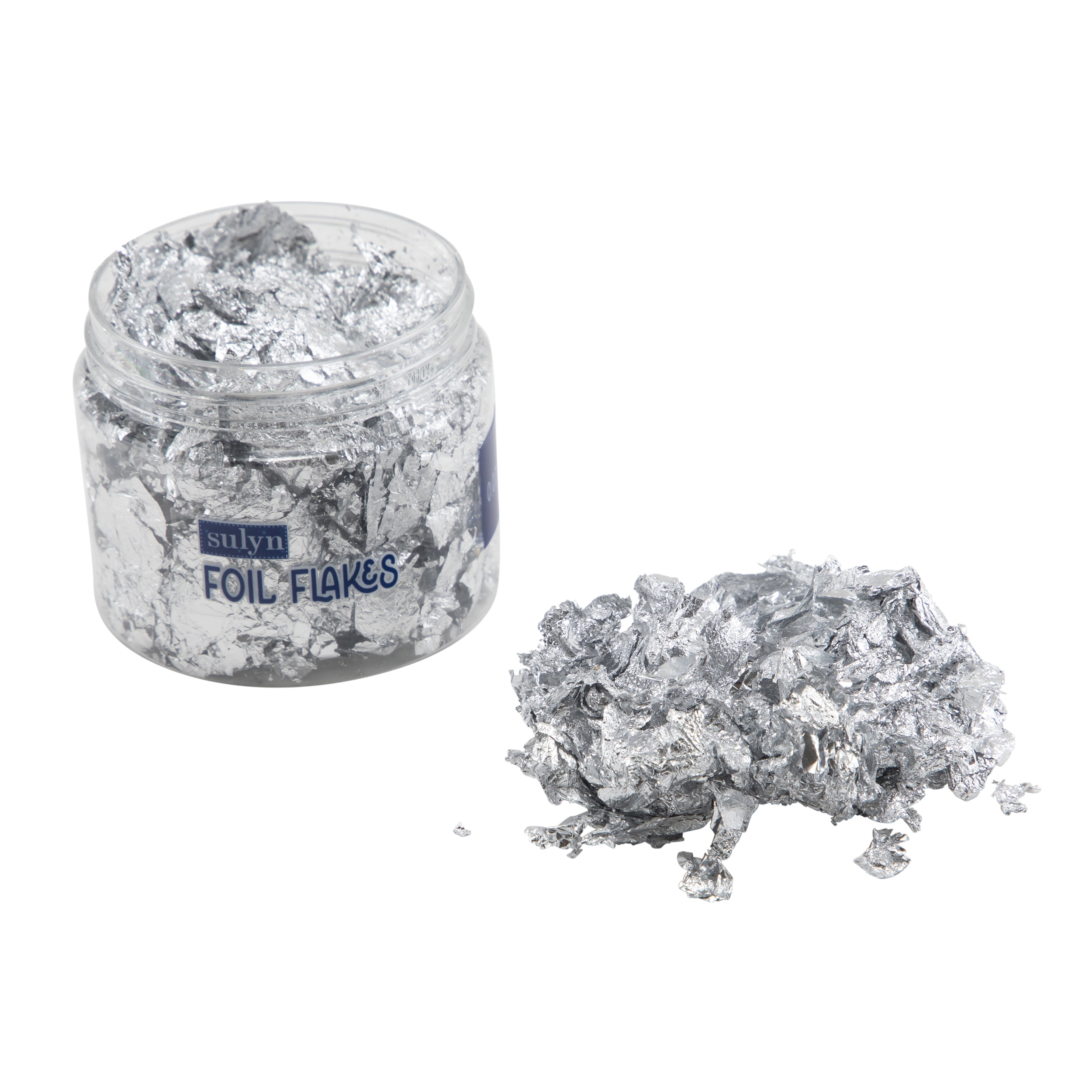 Sulyn 0.07 oz Foil Flakes- Silver, Plastic Container