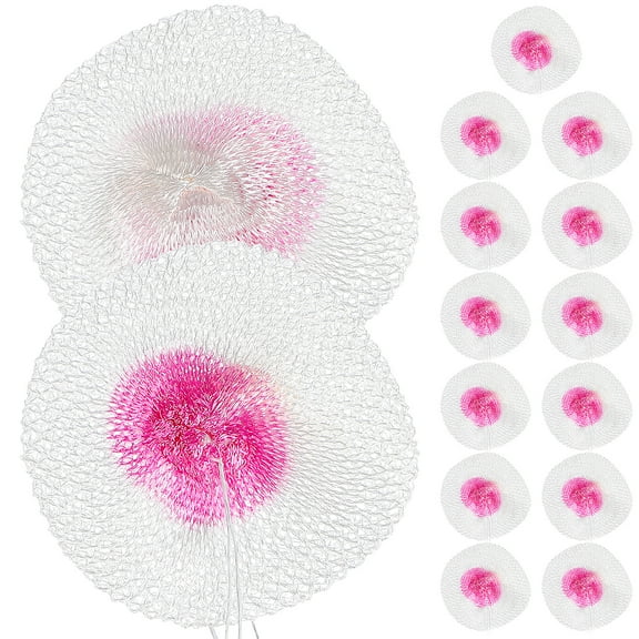 Nicehomfit Lantern Accessories U Shape Gauze Mesh Red Rayon 15pcs 3.93X3.93X0.04in