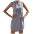 thumbnail image 1 of Vestido sin mangas con capucha y cordón ajustable para mujer - Mezcla de poliéster y spandex - Informal/Día a día/Playa - Tallas S-XXL, 1 of 6
