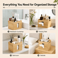 thumbnail image 6 of Bamboo Face Towel Holder, Open-Top Skincare Storage Box for Facial Towels and Beauty Essentials, 6 of 9