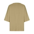 thumbnail image 4 of Birdeem Chemise Imitation Coton et Lin pour Femmes Manches 3/4 Col Rond T-Shirt Ample Décontracté Léger et à la Mode Haut d'Été, 4 of 10