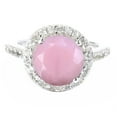 thumbnail image 2 of Sterling Silver with Natural Pink Opal and White Topaz Halo Ring, 2 of 3