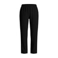 thumbnail image 5 of LIaqionyy Women's Baggy Pants Elastic Waisted Straight Leg Loose Casual Work Solid Color Trousers with Pockets, 5 of 8