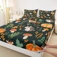 thumbnail image 3 of Homewish Autumn Fall Pumpkin Full Size Sheets,Wild Deer Hedgehog Bed Sheets,Red Fungus Mushroom Sheet Sets For Girls Teens,Luxury Bedroom Decor,4-Piece, 3 of 7