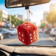 thumbnail image 3 of Fuzzy Plush Dice for Car Mirror, Soft Plush Dots - Cute Game Prop Decorative Pendant for Car Interior Hanging Ornament Decoration, 3 of 6