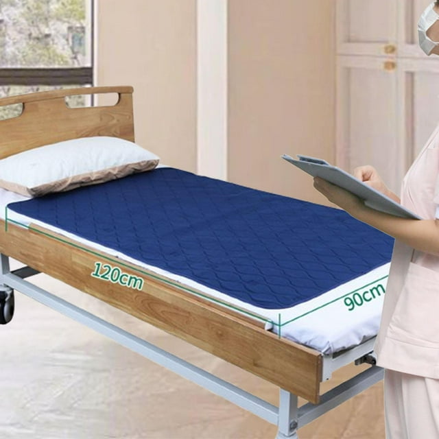 Almohadilla de transferencia lavable con sábana, cojín de posicionamiento móvil para cama para cuidadores de personas mayores Azul marino