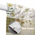 thumbnail image 4 of Spring Floral Swag Valances for Windows, Kitchen Curtains 36 Inch Length 2 Panels Set, Yellow Flowers Botanical Patchwork Grid Bohemia Short Curtains for Small Windows Cafe Curtains 28"x36", 4 of 8