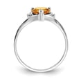 thumbnail image 2 of Solid 14k White Gold 6mm Heart Citrine Yellow November Gemstone Diamond Engagement Ring Size 5.5 (.03 cttw.), 2 of 6