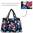 thumbnail image 5 of Wrapables Large & Small Foldable Tote Nylon Reusable Grocery Bags, Set of 2, Midnight Bouquet, 5 of 5