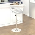 thumbnail image 3 of Flash Furniture Brook Contemporary White Vinyl Rounded Orbit-Style Back Adjustable Height Barstool with Chrome Base, 3 of 14