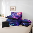 thumbnail image 6 of Homewish Dreamy Starry Sky 7-Piece Twin Bedding Sets,Ocean Animal Jellyfish Bedding Comforter Set,Gradient Pink Purple Sheet Sets For Girl Skids,Breathable Home Decor Reversible, 6 of 8