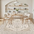 thumbnail image 7 of 8x10 Washable Area Rug  Large Rugs For Living Room Stain Resistant Non Slip Backing Soft Low Pile Vintage Carpet Bedroom Dining & Pet Friendly Home Decor - Beige, 7 of 7