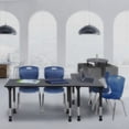thumbnail image 3 of Regency 60x24 Mobile Adjustable Classroom Table- Grey & 2 Andy 18 Stack Chairs- Blue, 3 of 8