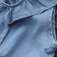 thumbnail image 6 of Girls Sleeveless Denim A-Line Dress Ruffle Collar Front Tie Bow Lightweight Summer Sundress Kids Casual Cool Ice Silk Princess Dress(Blue,4-5 Years), 6 of 9