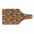 thumbnail image 1 of Horses Cutting Board, Colorful Cartoon Stallion Characters Abstract Farm Animals Mane Silhouettes Doodle, Tempered Glass Cutting and Serving Board, Wine Bottle Shape, Multicolor, by Ambesonne, 1 of 1