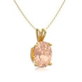 thumbnail image 2 of SuperJeweler 1 Carat Oval Shape Morganite Necklace In 14K Yellow Gold Over Sterling Silver, 18 Inches For Women, 2 of 5