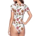 thumbnail image 4 of Naloa Rose Flowers Women's Short-Sleeved Onesie, One-Piece Swimsuit for Parties, dates, clubs - XX-Large, 4 of 9
