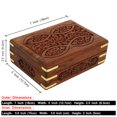 thumbnail image 5 of Ajuny Handmade Jewellery Storage Box Ornate Hand Carved Wooden Tarot Card Trinket Treasure Chest Box with Brass Corners Decorative Box Best Gift 7x5 inch, 5 of 5