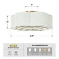 thumbnail image 6 of Modern Fabric Caged Ceiling Fan with Lights, Flush Mount 20" Boho Ceiling Fans with Lights Remote Control with 6 Speeds for Bedroom, Nursery, Kitchen, 6 of 8