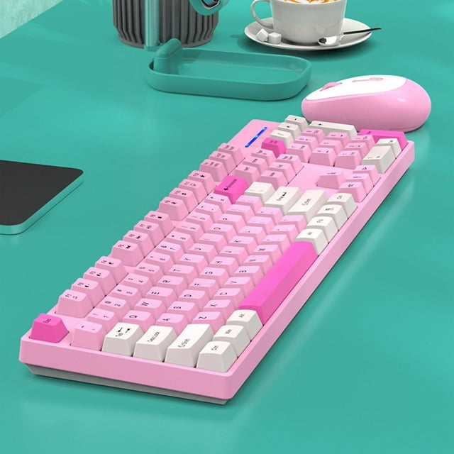 2.4G Wireless Keyboard and Mouse Combo, Ergonomic Plug and Play Set for Computer, Reliable 10 Meters Control Distance, Long Lasting Use Without Fading