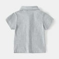 thumbnail image 4 of Diufon Boys Cotton Shirts Solid Color Tees Lapel Collar Short Sleeve Button down Tshirts with Pockets, 4 of 7