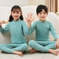 thumbnail image 4 of CYRBOKO Boys Thermal Sets, Cotton Long Sleeve Fall Elastic Waist Pajama Sets Green Size 11-12 T, 4 of 6