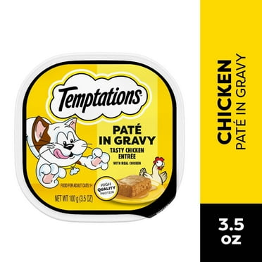 Pack of 2 Temptations Pate in Gravy Tasty Chicken Flavor Adult Wet Cat Food, 3.5 oz (Package May Vary)