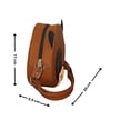 thumbnail image 2 of Bolsa de CAPIBARA o Carpincho, Chigüire, Chigüiro o Ronsoco, Diseño de Animalito, Moda Kawaii, Bandolera para Mujer, Cross Body, Correa Ajustable, Color Marrón con Moño Rosa, Novedoso y Encantador., 2 of 5