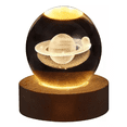 thumbnail image 1 of Lampara De Noche Led 3d Galaxia Bola Cristal Luz Nocturna saturno, 1 of 5