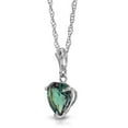 thumbnail image 3 of Galaxy Gold 14K 24" Solid White Gold Lab Grown Heart Alexandrite Necklace and Earrings Set Grade AAA, 3 of 7