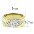 thumbnail image 2 of Luxe Jewelry Designs Men's Two-Tone Gold Ion Plated Stainless Steel Ring with Crystal - Size 13, 2 of 4