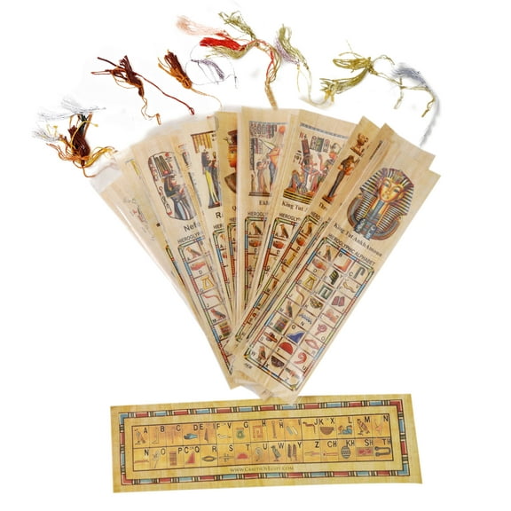 Egyptian Papyrus Paper Set of 10 Bookmarks Book Marks History Educational Set.