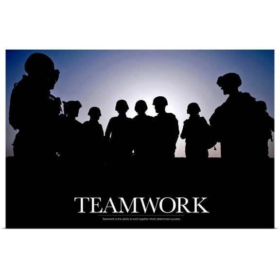 Great BIG Canvas | Rolled Kate Lillyson Poster Print entitled Military Poster: Teamwork is the ability to work together which determines success