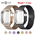 thumbnail image 2 of Correa de reloj milanesa + funda para Apple Watch Series 8 7 6 5 45mm 41mm pulsera de correa de acero inoxidable para iwatch Ultra 49mm 40mm 44mm Tan Jianjun unisex, 2 of 2