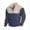 #03 Navy, variant on Men's Corduroy Henley Sweatshirts Long Sleeve Color Block Stand Collar Casual Pullover Sweatshirts for Men Daily Wear 2026,M,Brown