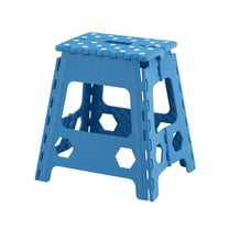 Superior Performance Folding Step Stool 15 Inch With Anti Slip Dots (blue)