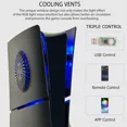 thumbnail image 4 of Faceplate for PS5 Slim Disc Edition with RGB Light Strip and Dust Filter with Cooling Vents DOBEWINGDELOU 400+ Effects LED Light Ring Console Face Plate Cover DIY Decoration Kit Accessories, 4 of 7