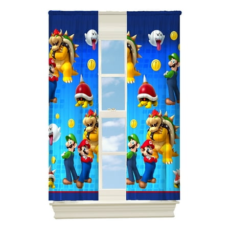 Nickelodeon Super Mario "Defiant Mario" Room Darkening Boys Bedroom Curtain Panel