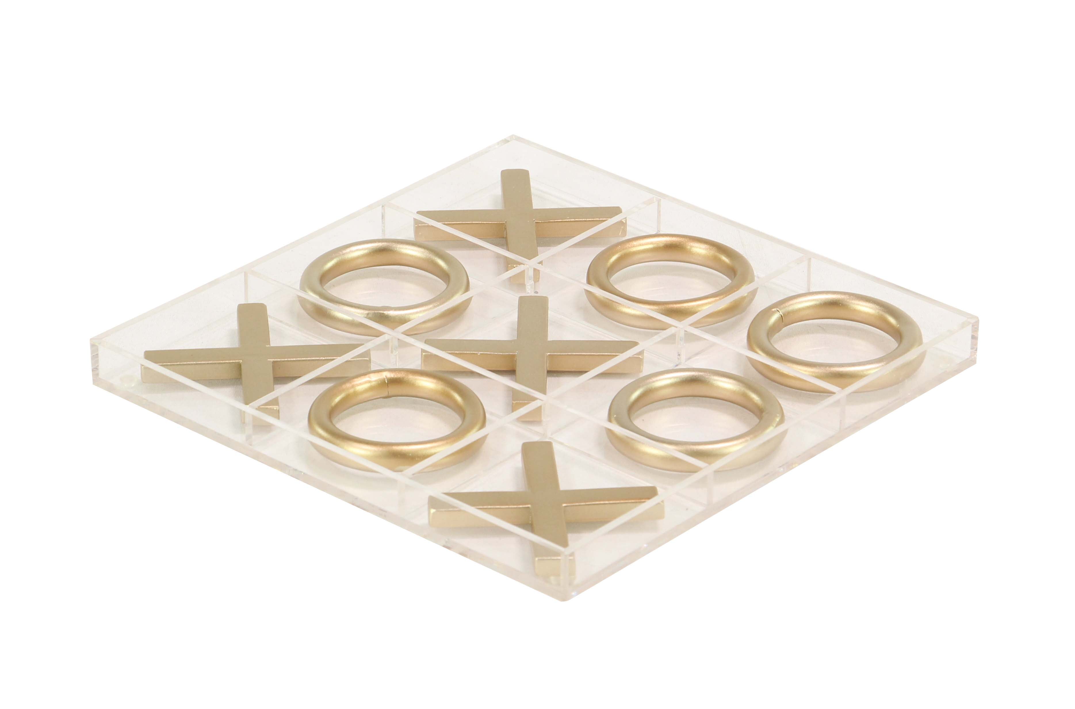 Decmode Modern Acrylic and Iron Gold Tic Tac Toe Decor, Gold - Walmart ...