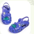 thumbnail image 5 of Viluyesy Boys Girls Jelly Sandals Closed Toe Hook Loop Strap Dinosaur Cartoon Summer Water Beach Shoes for Kids Dark Blue Size 4-5 Years, 5 of 6