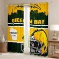 thumbnail image 2 of Erosebridal Green Bay Soccer City Curtains Pack of 2 (42x90), American Football Curtains for Living Room, Vintage Rugby 30%-50% Black Out Curtains, Bedroom Curtains Room Decorative, 2 of 6