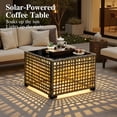 thumbnail image 4 of Ovios 10 Pieces Outdoor Patio Furniture All-Weather Wicker Sectional Conversation Set with Swivel Chairs & Solar Coffee Table, Dark Gray, 4 of 10